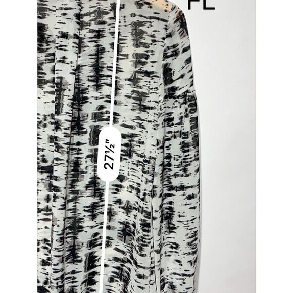 Escada Sport Nerlisa Long Sleeve Blouse Fantasy Abstract Black & White Print 6 - Picture 14 of 16